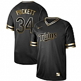 Twins 34 Kirby Puckett Black Gold Nike Cooperstown Collection Legend V Neck Jersey Dzhi,baseball caps,new era cap wholesale,wholesale hats